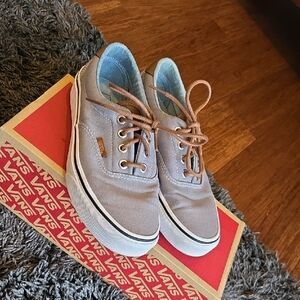 Vans Taupe Canvas Low-Top Sneakers with Tan Laces